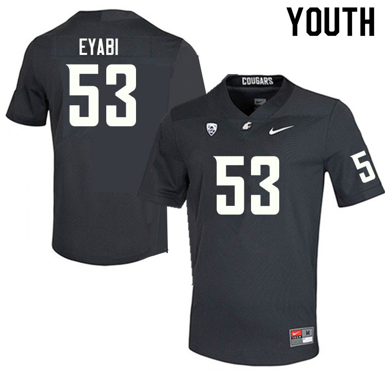 Youth #53 Peter Eyabi Washington State Cougars College Football Jerseys Sale-Charcoal